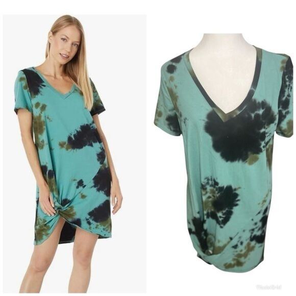 n: PHILANTHROPY Leonardo Dress Tie-Dye Martini V-Neck medium midi - Picture 1 of 13
